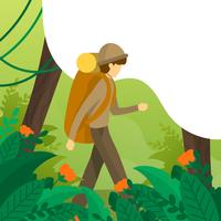Flat Jungle Explorers Vector Illustration