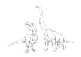 Realistic Dinosaur Illustration Cartoon Drawing Stock Illustration by  ©designartks #184495330