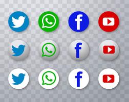 Modern social media icons set design vector