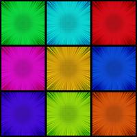 Abstract colorful comic book set vector background