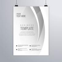 Modern gray wavy business template brochure vector