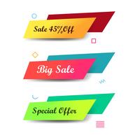 Abstract colorful sale banners set design vector