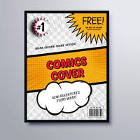 Comic book cover template vector illustration