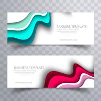 Modern colorful wavy banners set business template