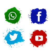 Beautiful social media icon set design vector