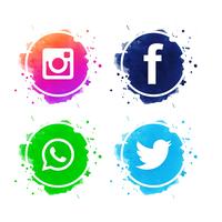 Hermosos iconos de redes sociales vector