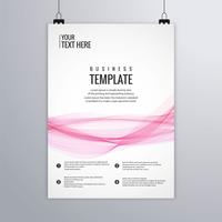 Elegant wavy buisness brochure template design vector
