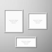 Realistic photo frame template design  vector