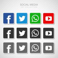 Abstract social media icons set collection vector