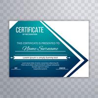 Modern blue certificate template design vector