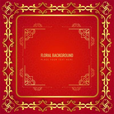 Elegant red floral background vector