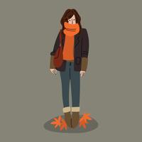 Cute Girl Who Loves Autumn vector