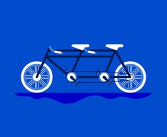 Ilustración de bicicleta en tándem vector