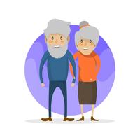 Flat Grandparents Character Vector Illustration