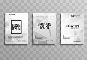 Modern business polygon brochure set template vector