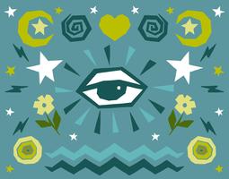 All seeing eye icons vector