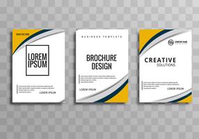 Modern wavy business brochure template design vector