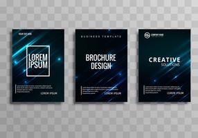 Abstract blue business brochure design template set
