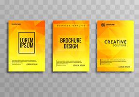 Abstract colorful polygon business brochure background set vector