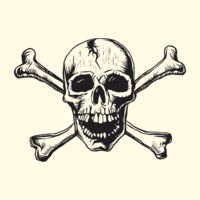 Skull and bones Royalty Free Vector Image - VectorStock