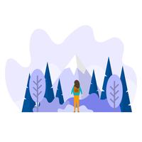 Flat Nature Explorer con gradiente de fondo Vector Illustration