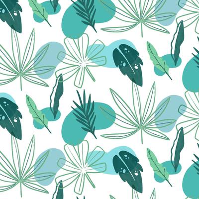 Summer Pattern With Green Leaves 