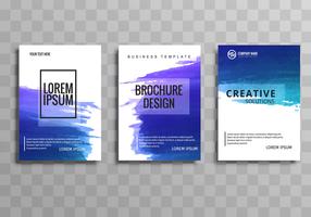 Abstract colorful watercolor business brochure template set vector