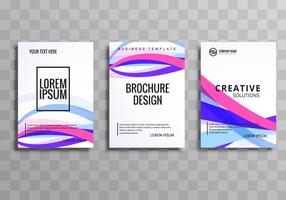 Abstract wave colorful buisness brochure template set vector