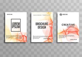 Abstract colorful wave business brochure set template vector