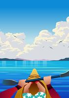 Kayaking First Person View Vector Illustration