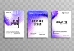 Abstract business brochure colorful mosaic wave background set vector