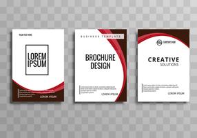 Abstract wave business brochure template set design vector