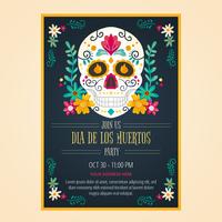 Flyer Day Of Dead en estilo acuarela vector