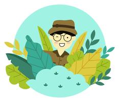 Man Character in the Jungle Vector