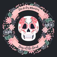 Vector Day of The Dead Wreath