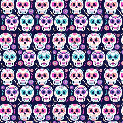 Vector Day of The Dead Skulls Pattern