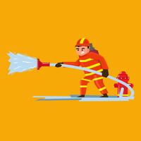 Firefighter Vector Illustration