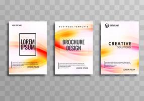 Abstract business brochure set colorful wave design template vector