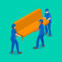 Isometric Teamwork Tradesmans Vector