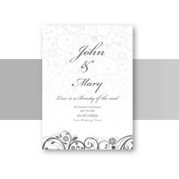 Abstract stylish wedding invitation card floral template design vector