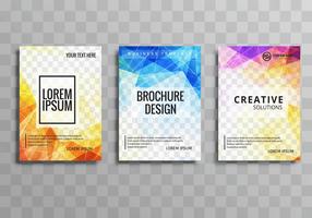 Abstract colorful geometric business brochure set vector