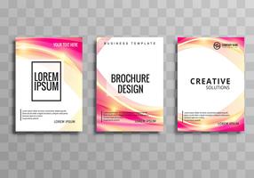 Abstract business brochure colorful wave template set vector