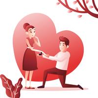 Engagement Proposal Couple vector