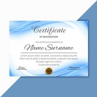 Beautiful template certificate with wave design vector