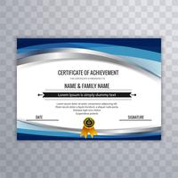 Modern certificate design template with wave vector