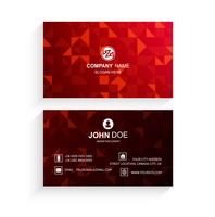 Abstract red business card template vector design