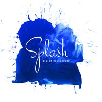 Beautiful hand paint watercolor blue splash on white background vector