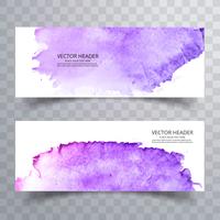 abstract paint brush colorful watercolor header set design vector