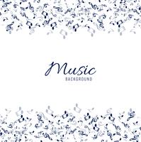 White musical background with blue notes vector