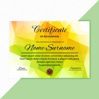 Abstract diploma certificate colorful polygon background vector